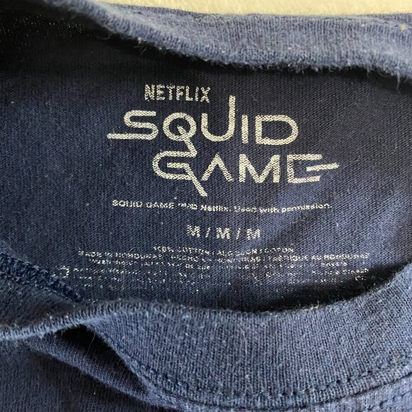 Netflix Squid Game Navy Blue T-Shirt Size Medium 100% Cotton - Picture 4 of 8